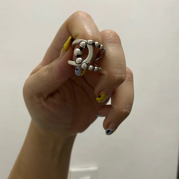 NEW Large Retro 925 Sterling Silver Twist Ball Adjustable Band Ring - Picture 8 of 16